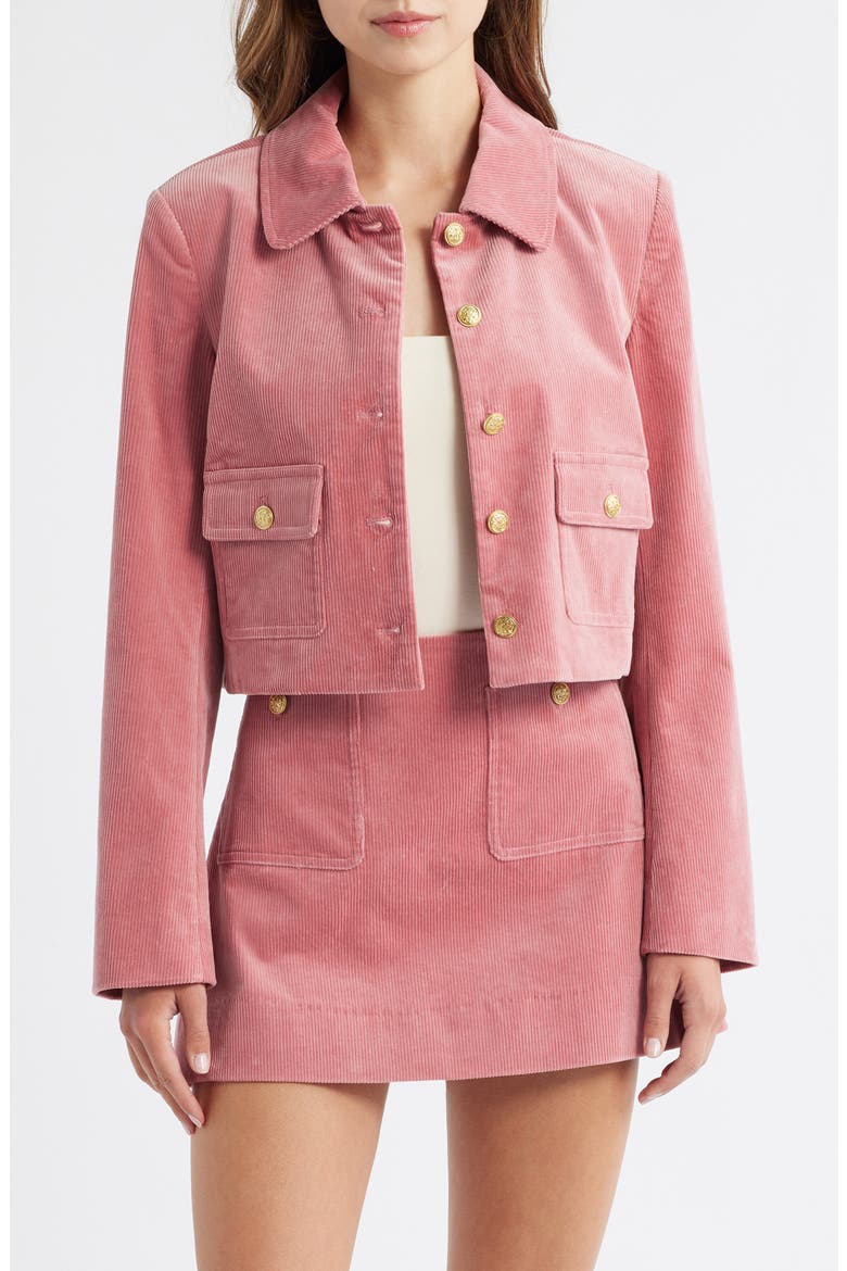 Aylin Corduroy Crop Jacket, Main, color, ROSE