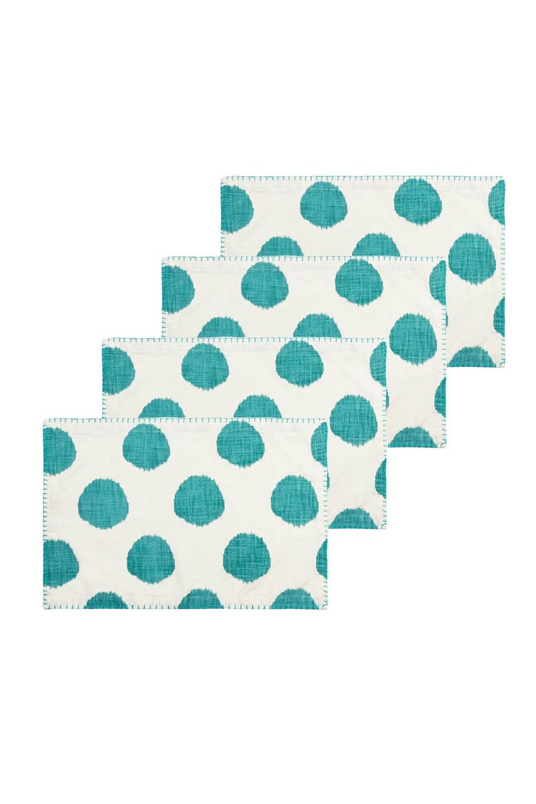 Dot 100% Cotton Single Placemat Collection 14" x 20", Main, color, Blue