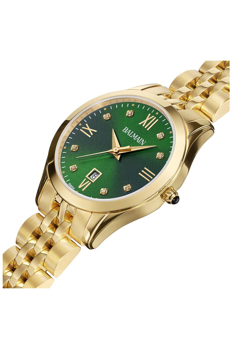 Classic R Diamond Bracelet Watch, 30mm, Alternate, color, YELLOW GOLD PVD COATING