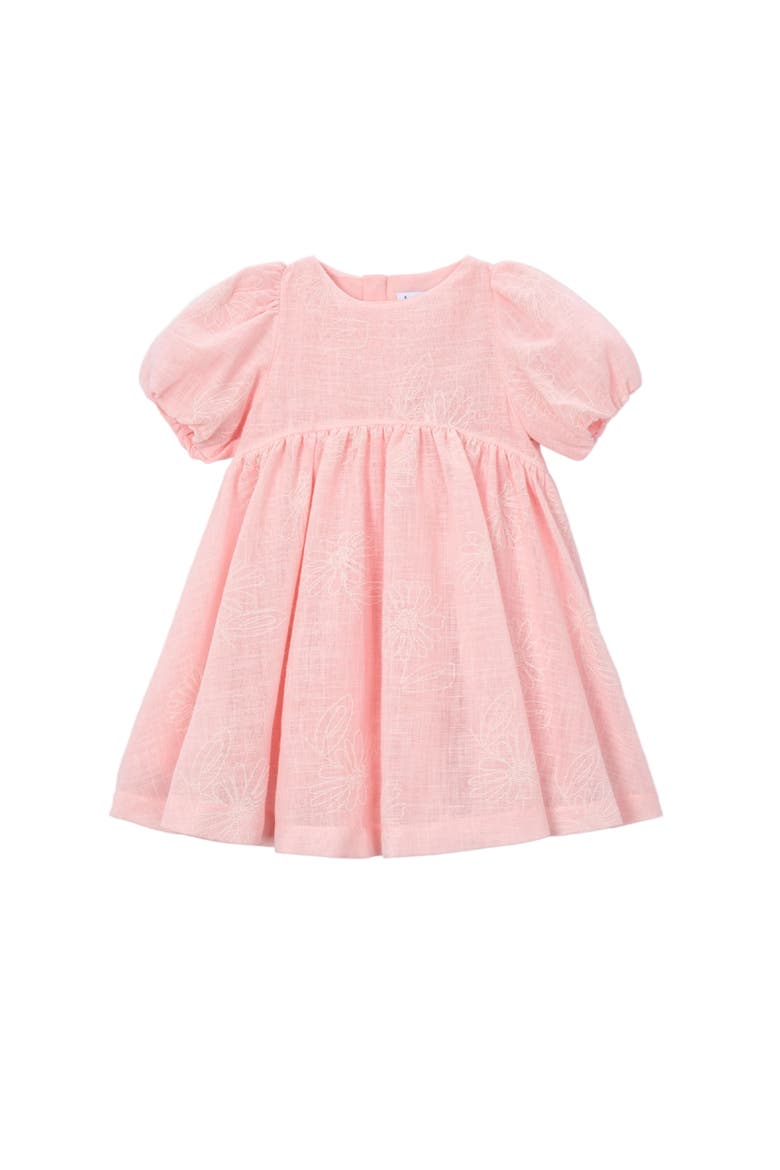 Puff-Sleeve Dress, Main, color, Light Pink