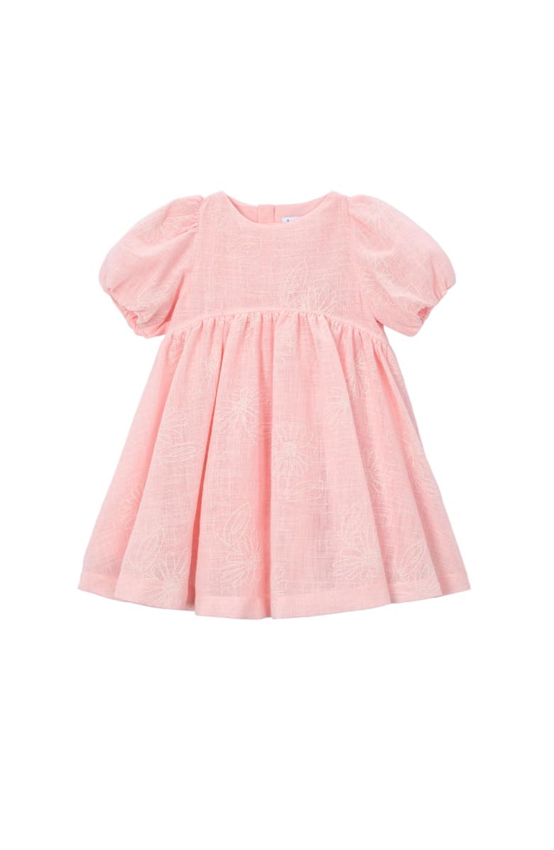 Mayoral Puff-Sleeve Dress, Main, color, Light Pink