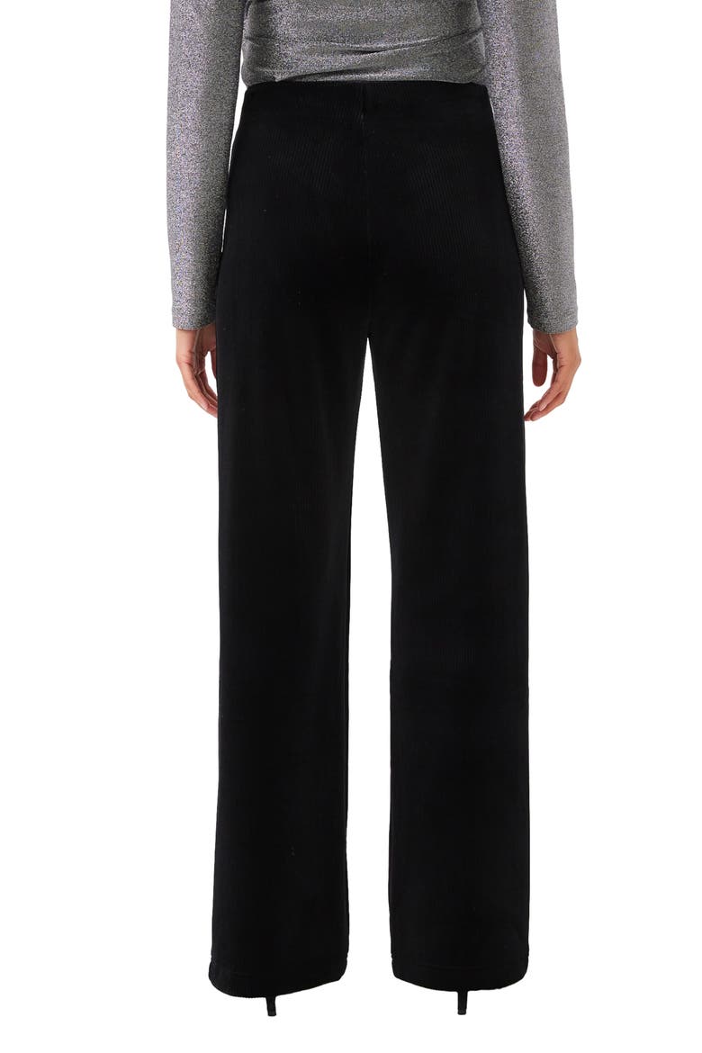 Ribbed Velvet High Waist Wide Leg Pants, Alternate, color, BLACK