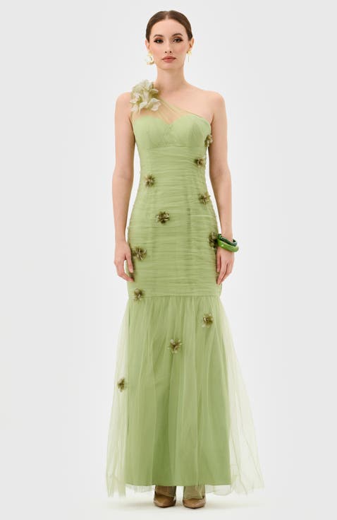 Karoline One Shoulder Tulle Gown