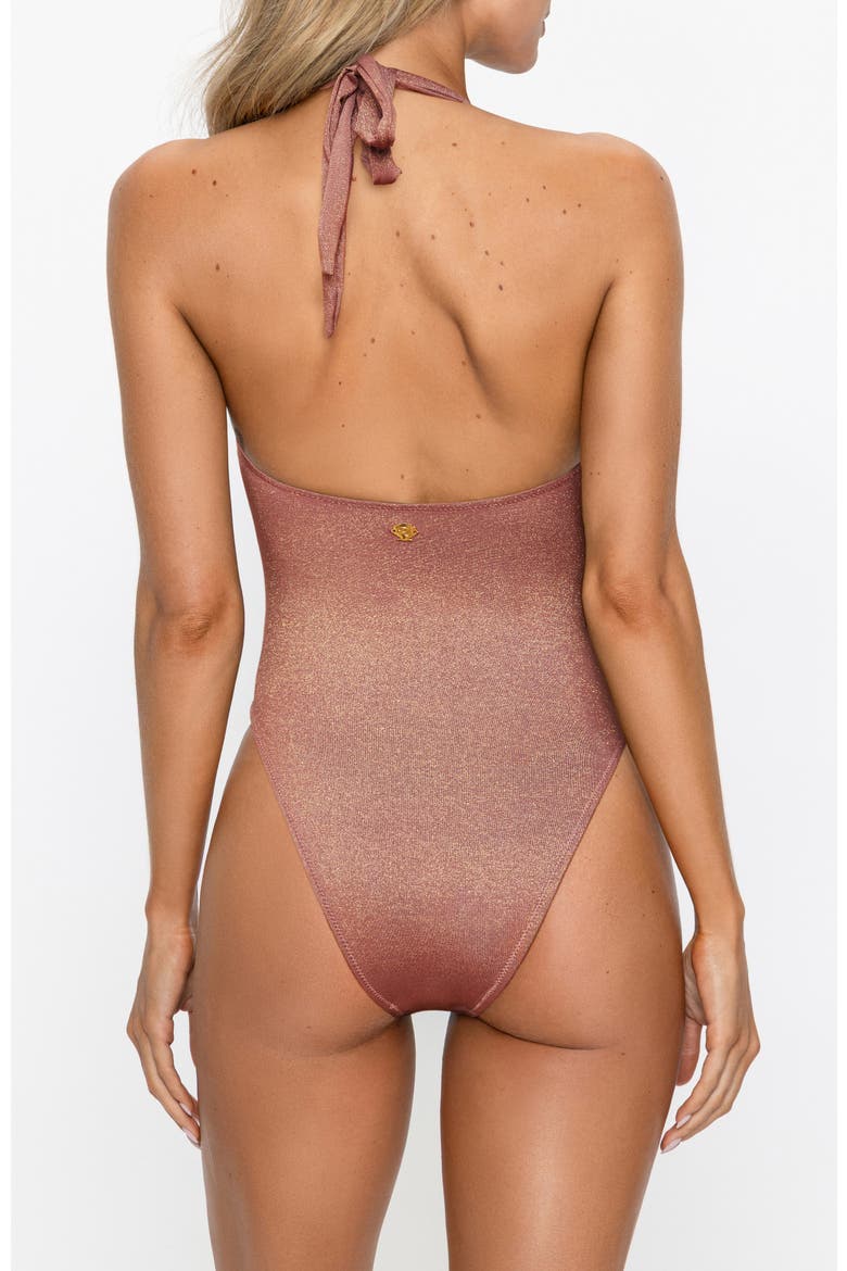 Starlight Shimmer Halter One-Piece Swimsuit, Alternate, color, Light/Pastel Pink