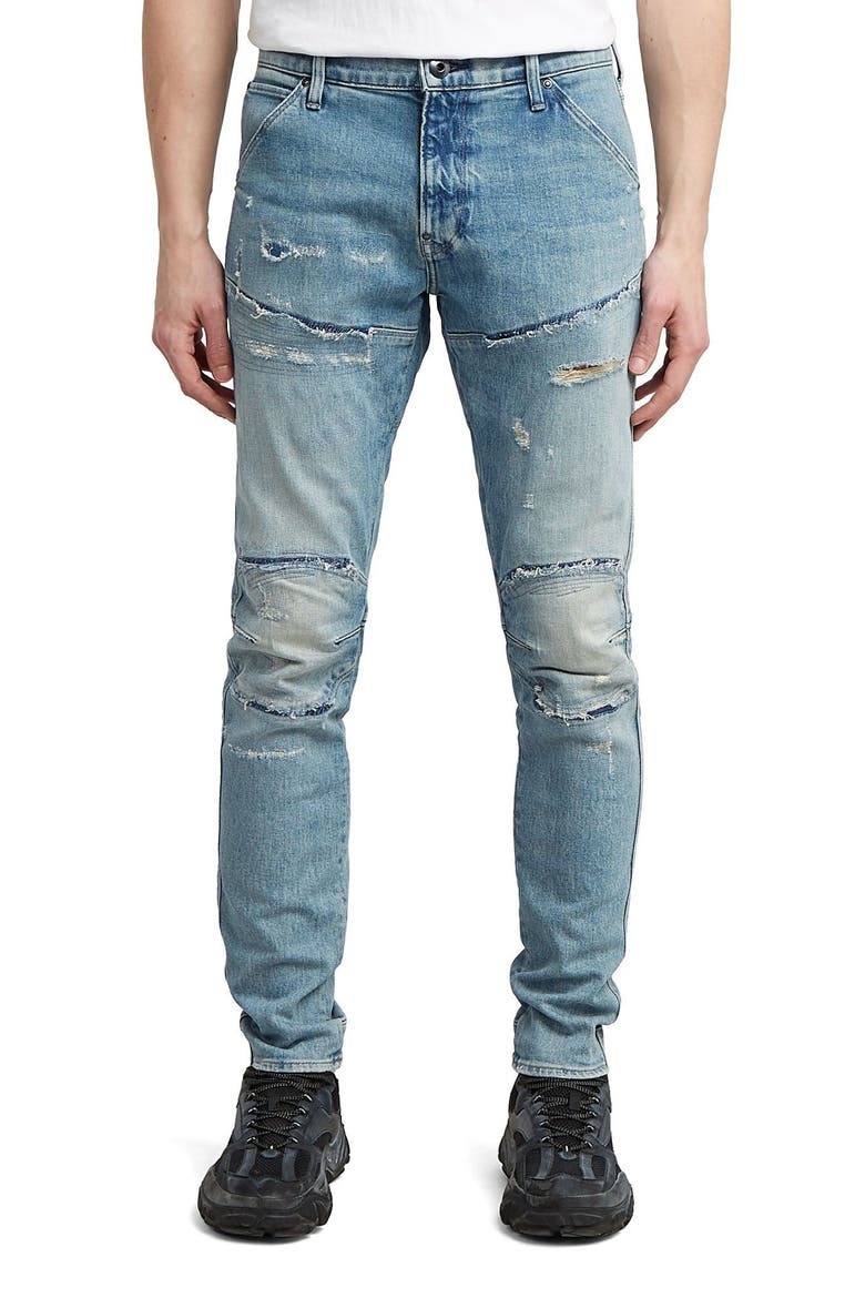5620 3D Ripped Slim Fit Jeans, Main, color, VINTAGE RAINSTORM RESTORED