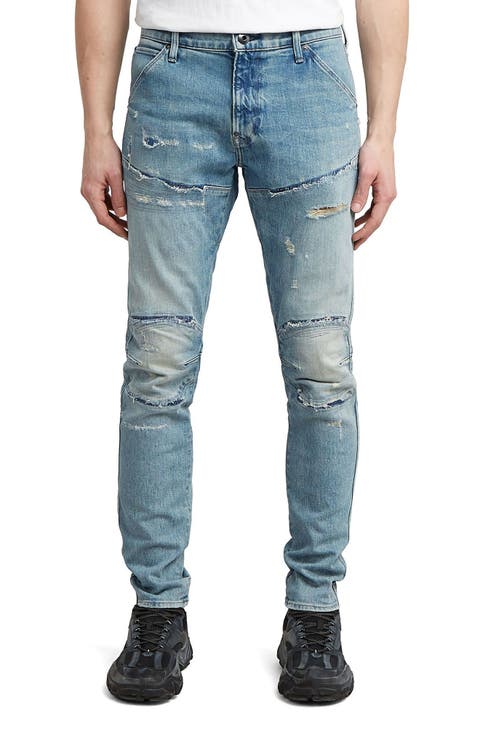 5620 3D Ripped Slim Fit Jeans (Vintage Rainstorm Restored)