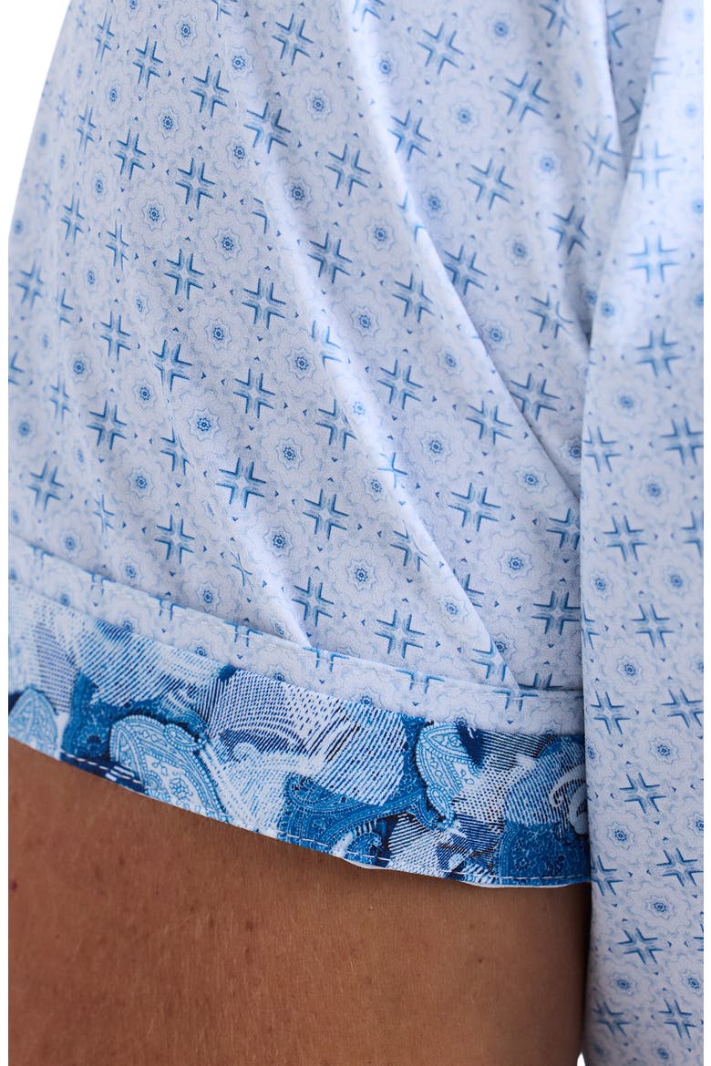 Brompton Knit Short Sleeve Button-Up Shirt, Alternate, color, BLUE