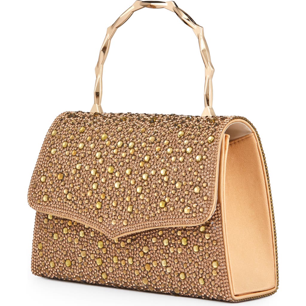 Lady Couture Chic Evening Handbag With Handle In Gold