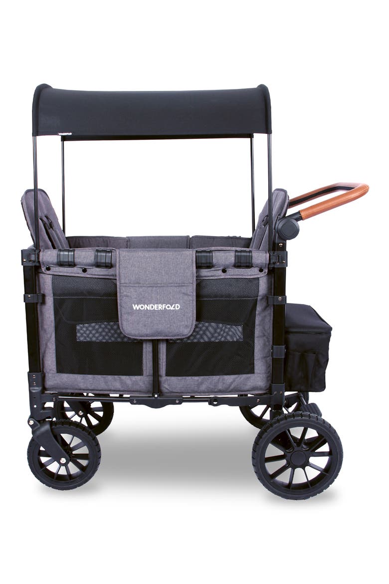 W2 Luxe 2-Passenger Stroller Wagon & Snack Tray, Alternate, color, CHARCOAL GRAY