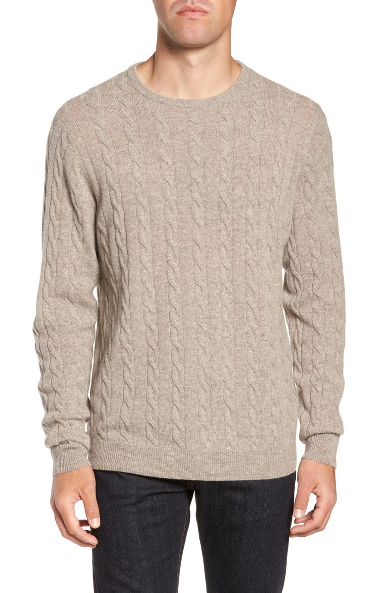 NORDSTROM MEN'S SHOP Cashmere Cable Knit Sweater, Main, color,