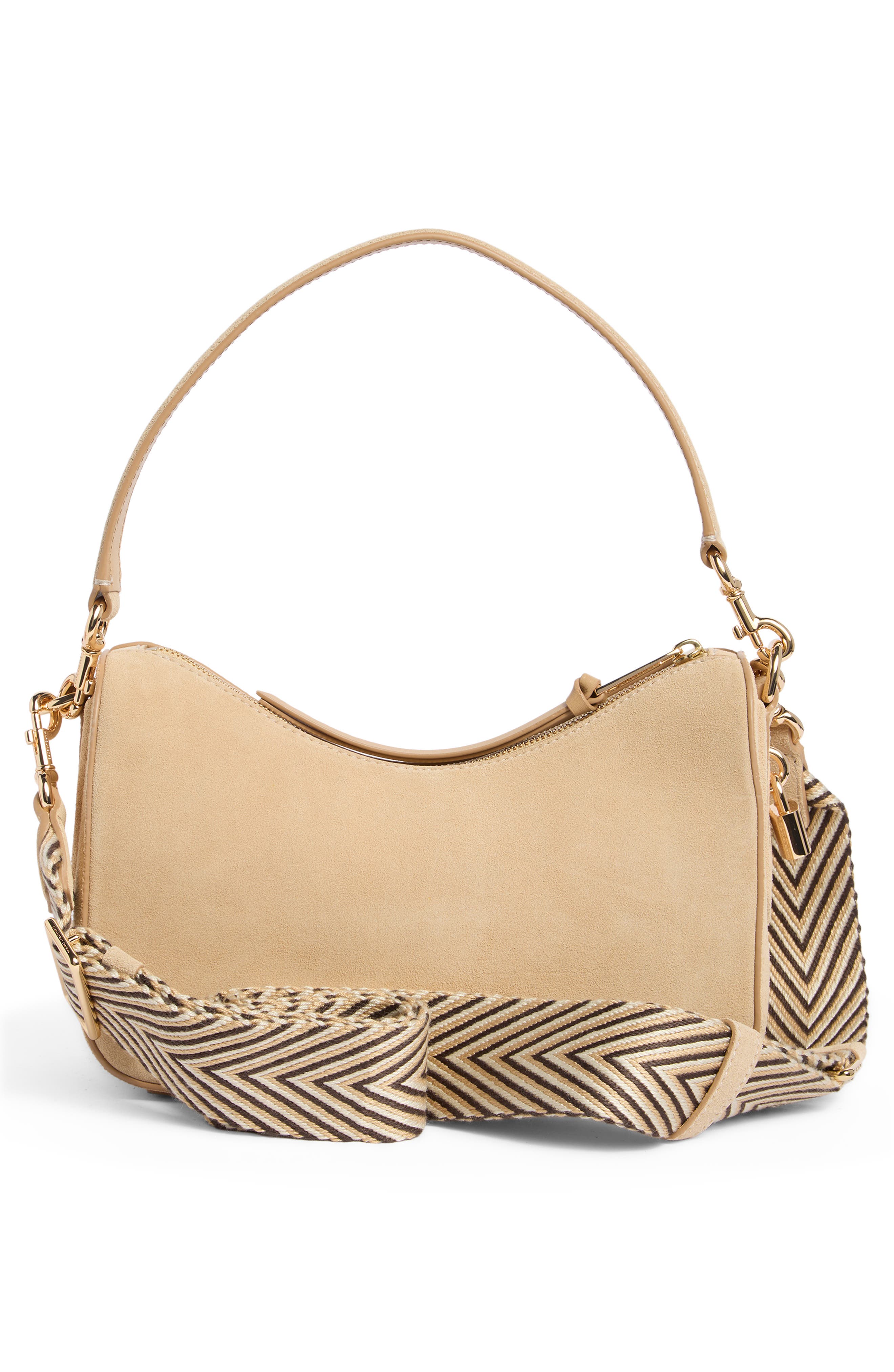 Marc Jacobs Suede Drifter Small Convertible Shoulder Bag, Alternate, color, Tan