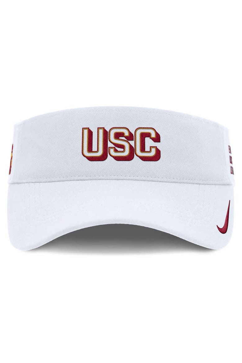 Men's Nike White USC Trojans 2025 On-Field Gameday Performance Ace Adjustable Visor, Alternate, color, White