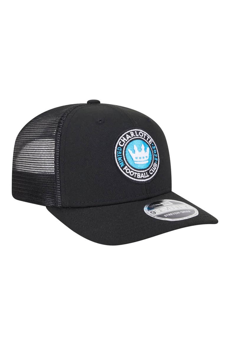 Men's New Era  Black Charlotte FC Jersey Hook 9SEVENTY Adjustable Hat, Alternate, color, Black