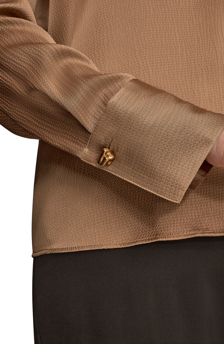 Donna Karan New York Hammered Satin Top, Alternate, color, Fawn