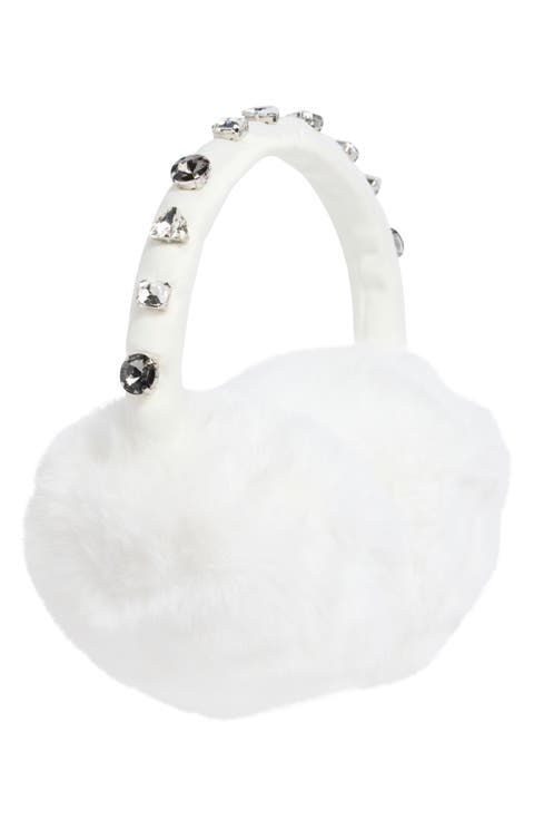 embellished faux fur earmuff