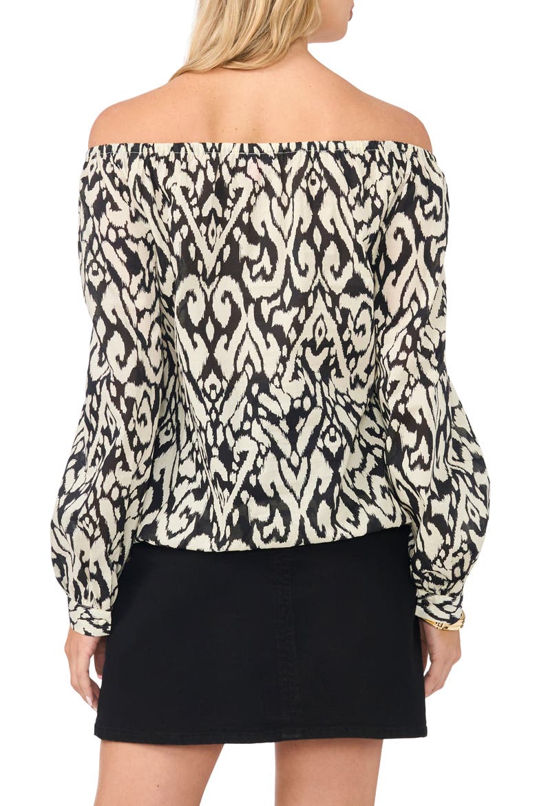 Off the Shoulder Long Sleeve Top, Alternate, color, RICH BLACK