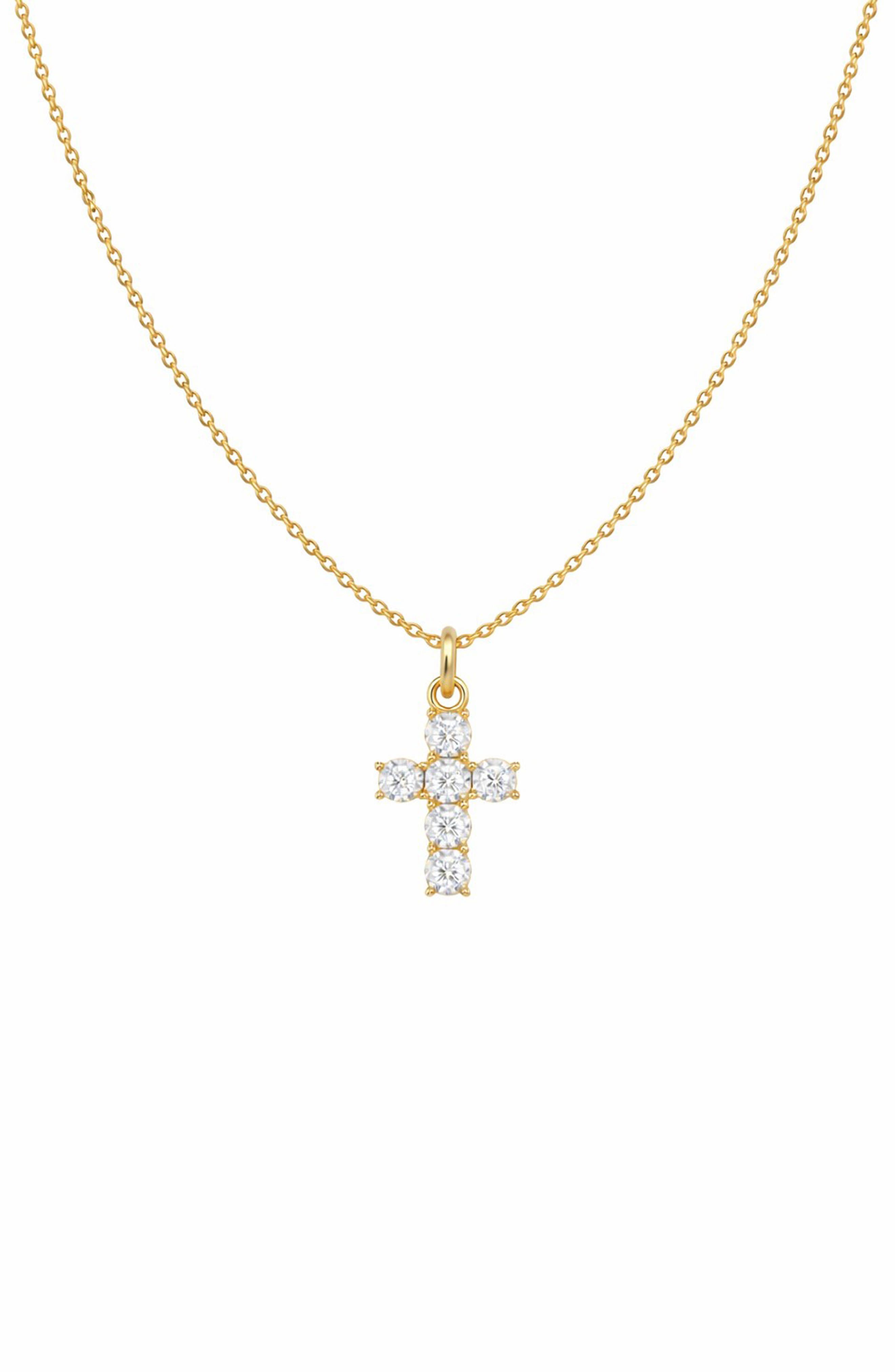 GABI RIELLE Faith Cubic Zirconia Cross Pendant Necklace