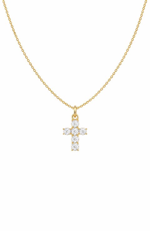 Faith Cubic Zirconia Cross Pendant Necklace