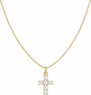 GABI RIELLE Faith Cubic Zirconia Cross Pendant Necklace