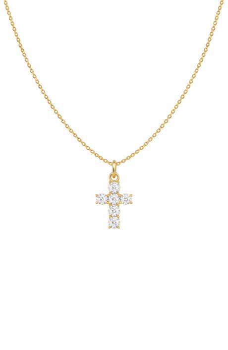 GABI RIELLE Faith Cubic Zirconia Cross Pendant Necklace