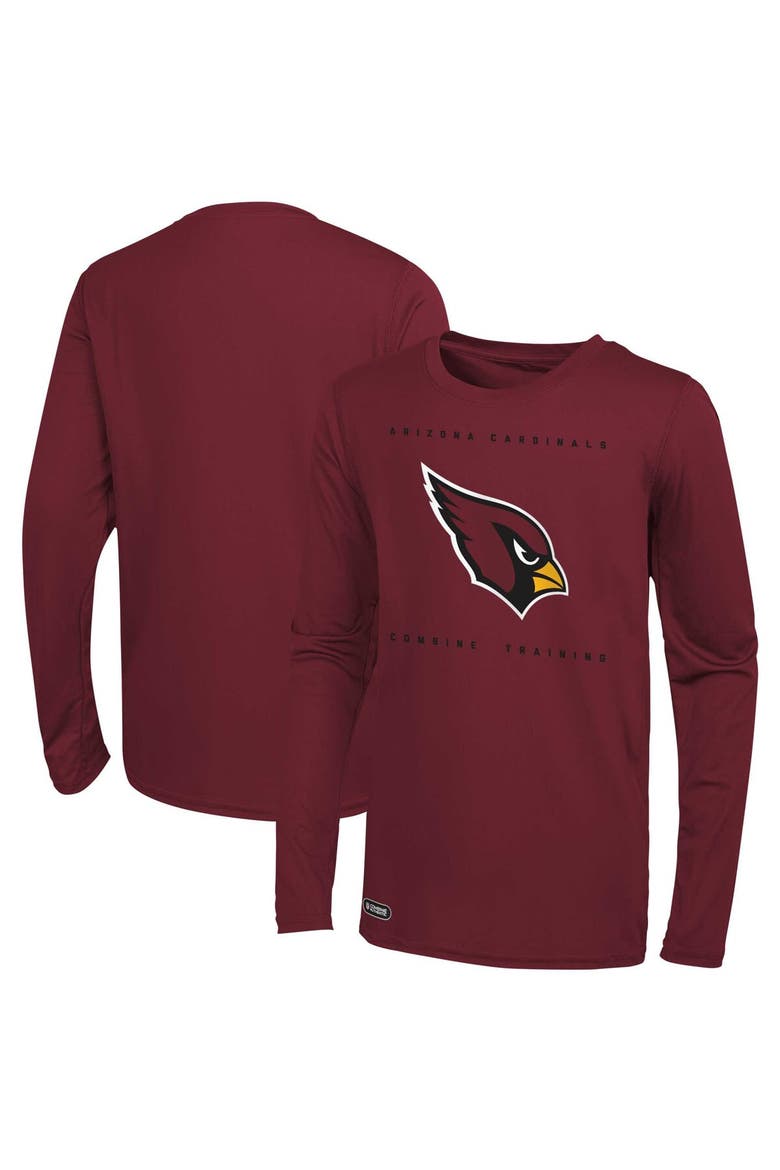 Men's Cardinal Arizona Cardinals Side Drill Long Sleeve T-Shirt, Main, color, Cardinal