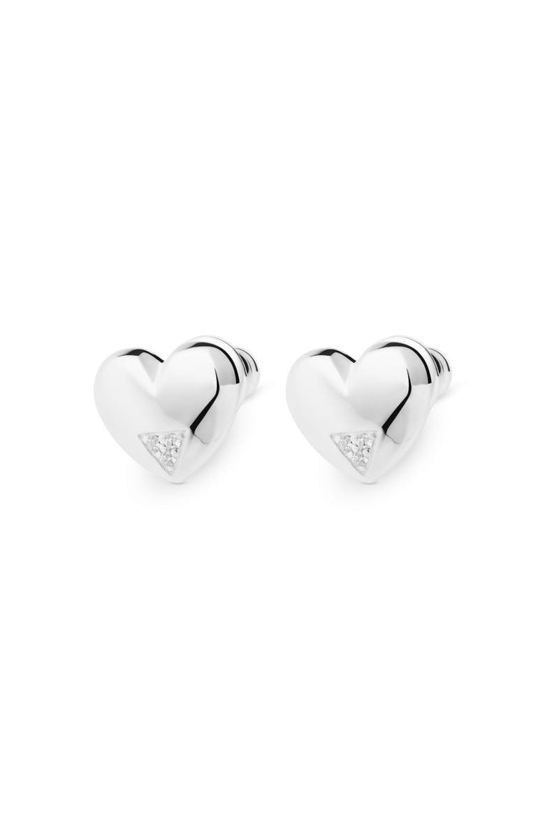 Art Deco Hearts Studs, Main, color, Sterling Silver