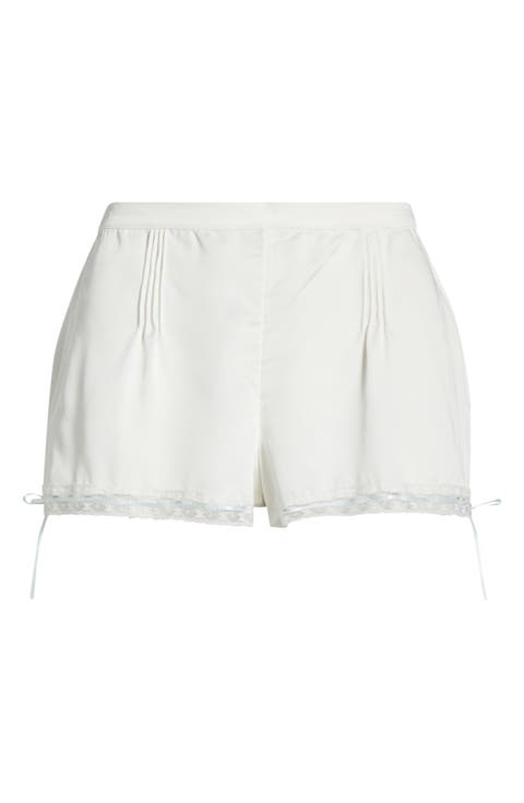 Nyah Lace Trim Pintuck Detail Pajama Shorts