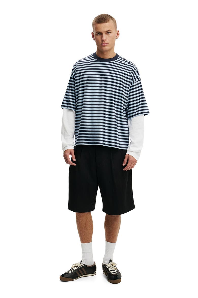 Men's Cropped Fit T-Shirt, Alternate, color, True Navy  Powder Blue