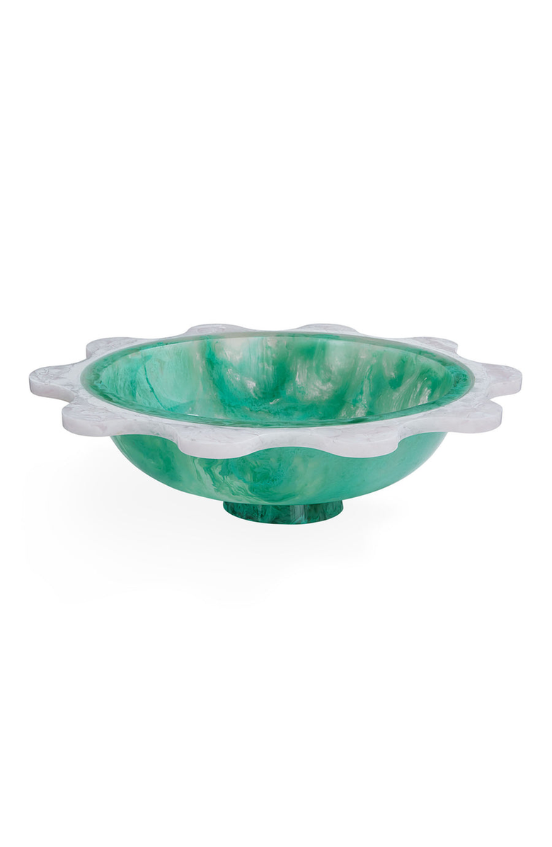 Jonathan Adler Como Ripple Bowl, Main, color, Seafoam Green / White