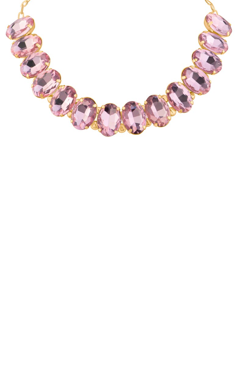 JARDIN Oval Crystal Choker Necklace, Main, color, Pink/ Gold