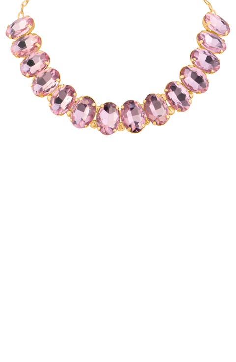 Oval Crystal Choker Necklace
