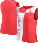 FANATICS Women's Fanatics Branded Red/White Kansas City Chiefs Script Color Block Tank Top