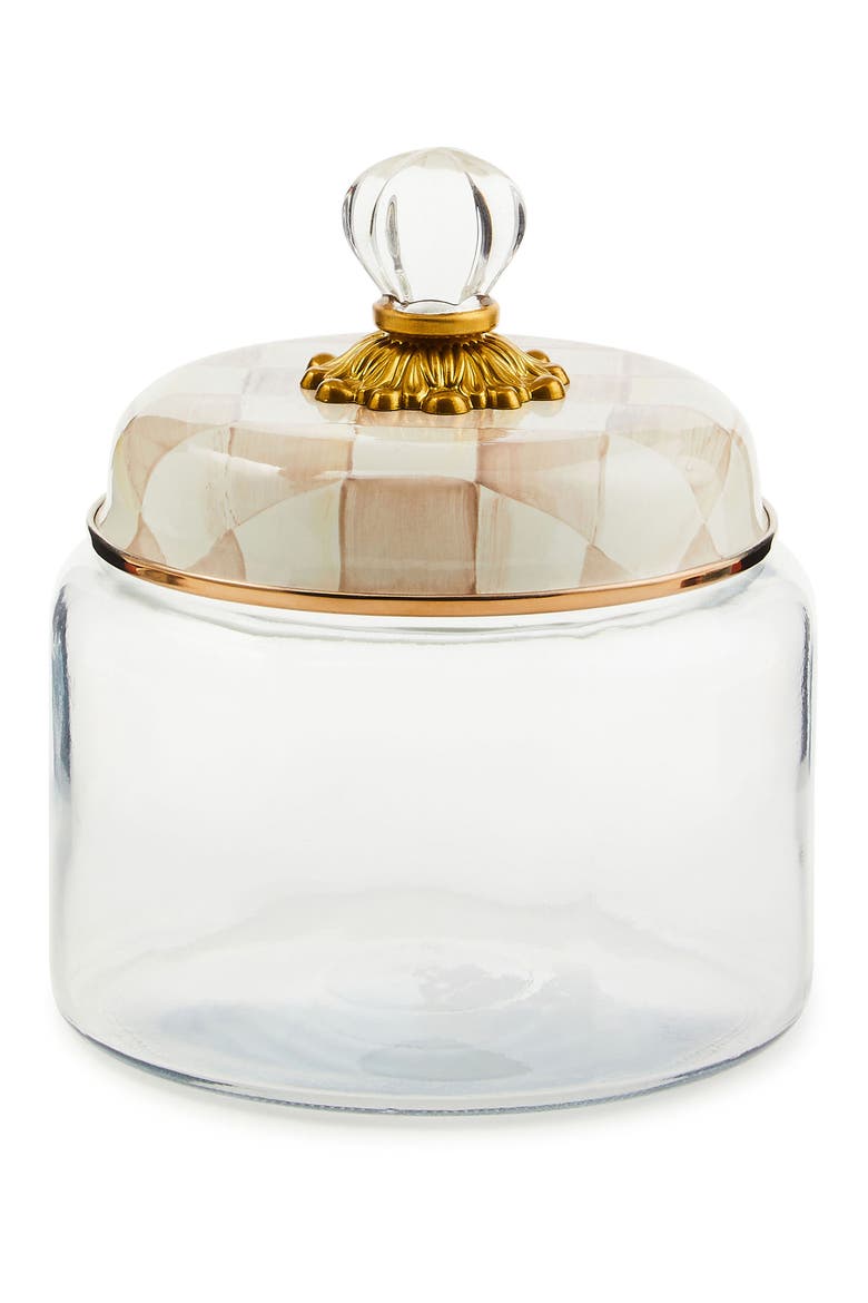 Mocha Check Small Kitchen Canister, Main, color, MOCHA