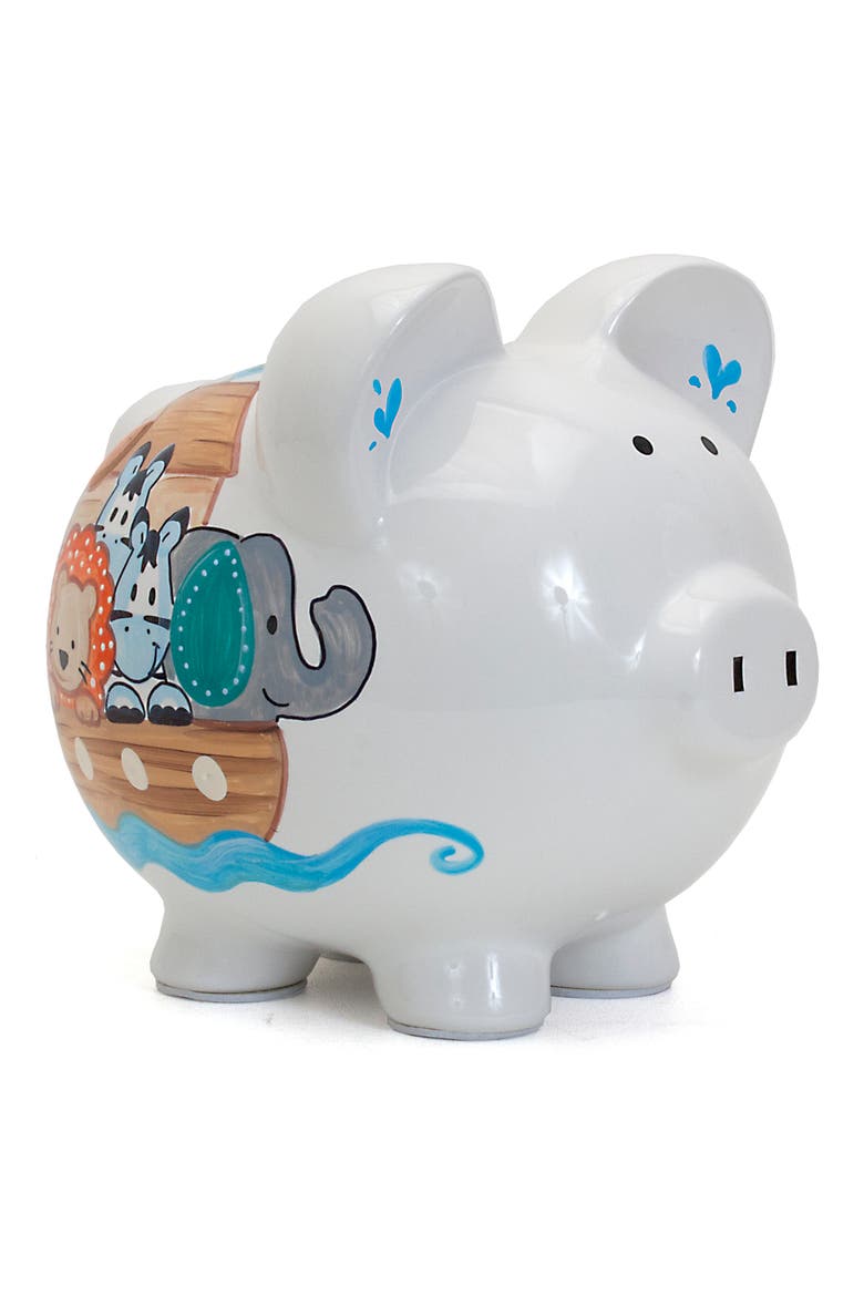 Noah's Ark Ceramic Piggy Bank, Main, color, WHITE