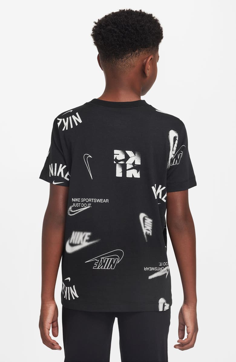 Nike Kids' Sportswear Club Cotton Graphic T-Shirt, Alternate, color, Black
