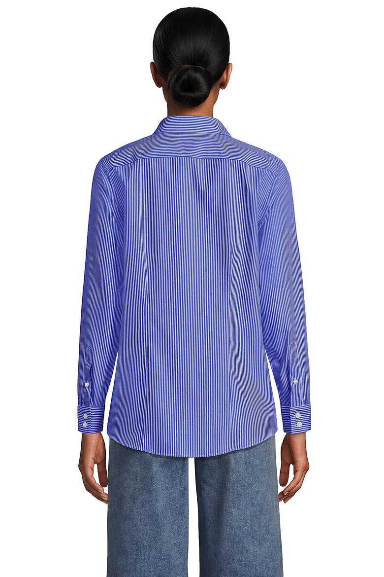 No Iron Supima Cotton Long Sleeve Shirt, Alternate, color, Sapphire Gem Thin Stripes