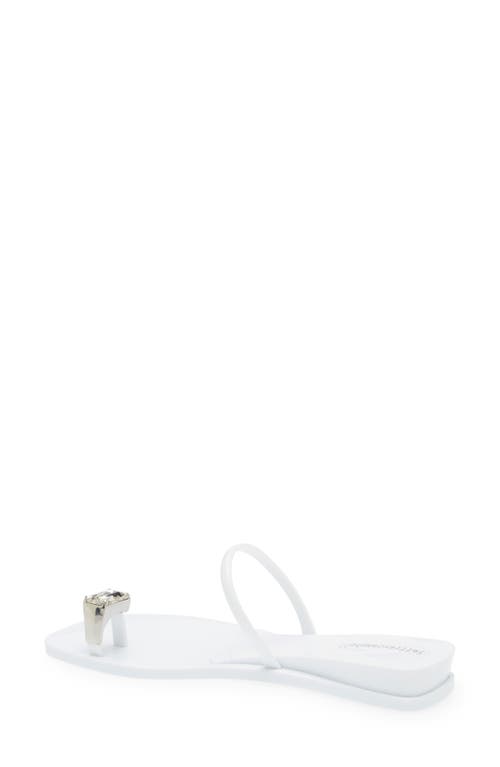 Jeffrey Campbell Balia Wedge Sandal In White Shiny Clear