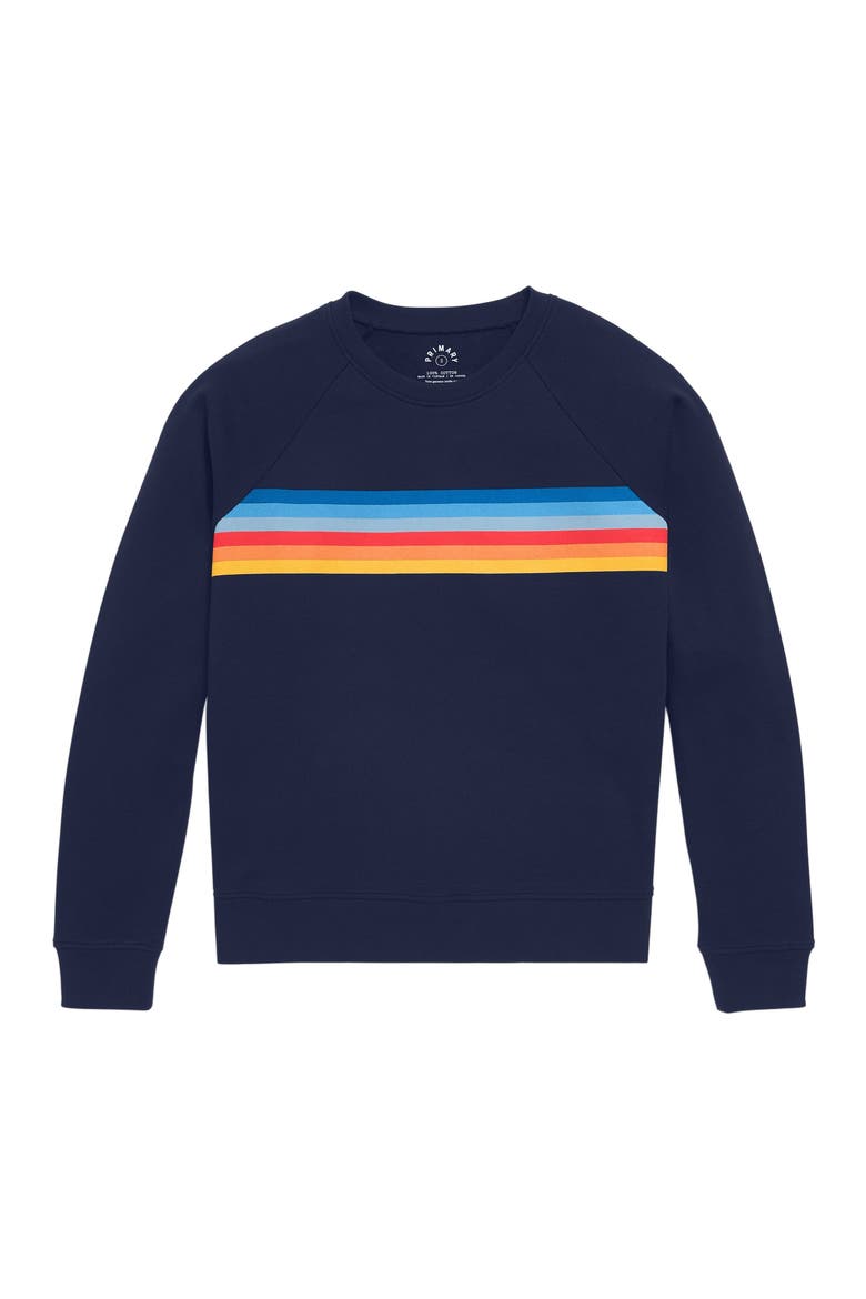 Women's Fit 24/7 Banner Stripe Sweatshirt, Main, color, Navy Banner
