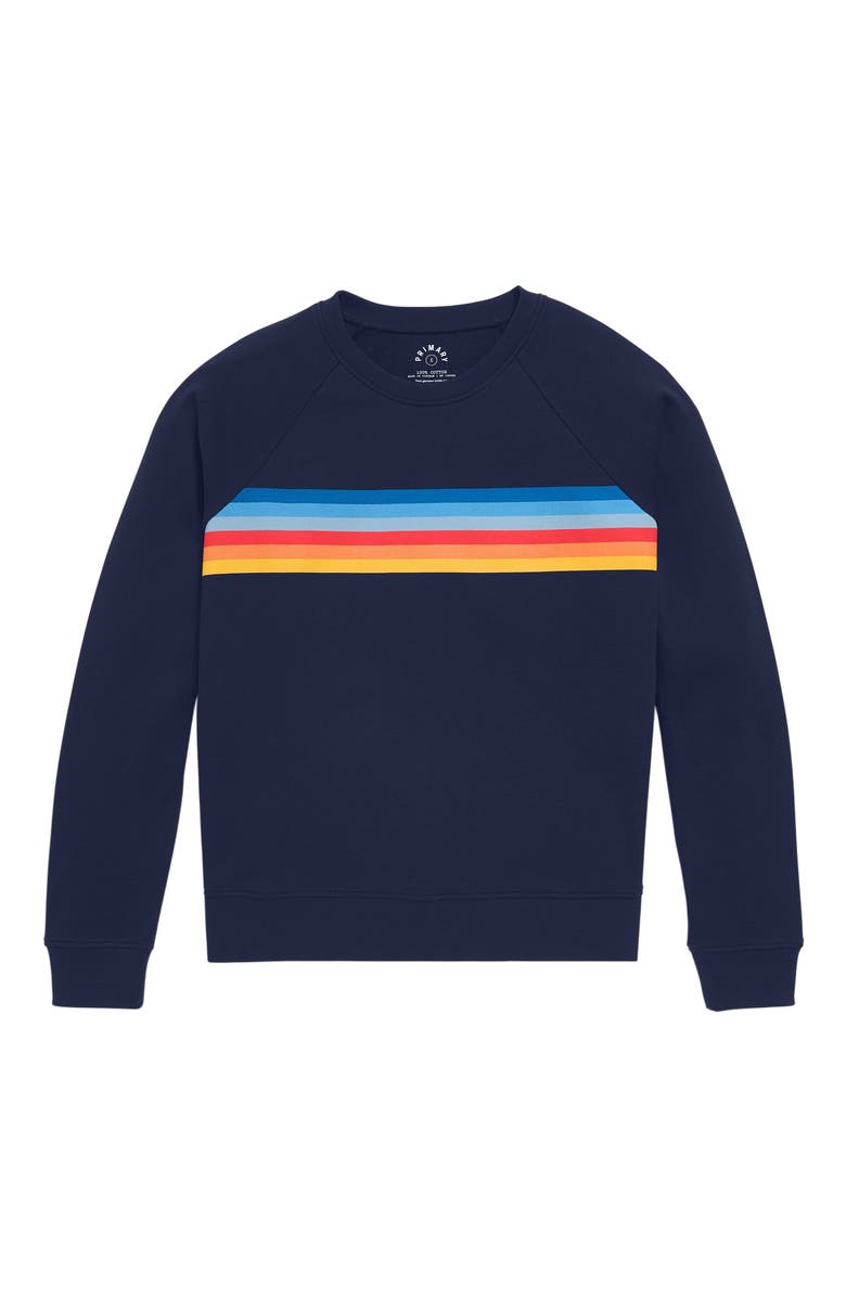 Primary Adult 24/7 Banner Stripe Sweatshirt, Main, color, Navy Banner