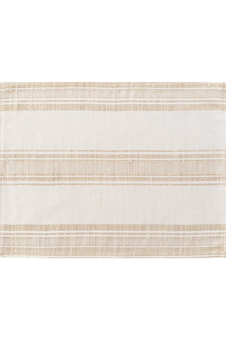 Beach Club Stripe Indoor Outdoor Placemat, Main, color, Beige Stripe