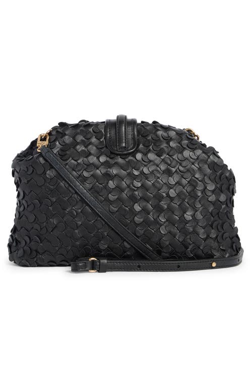 Sam Edelman Bianka Woven Leather Frame Clutch In Black