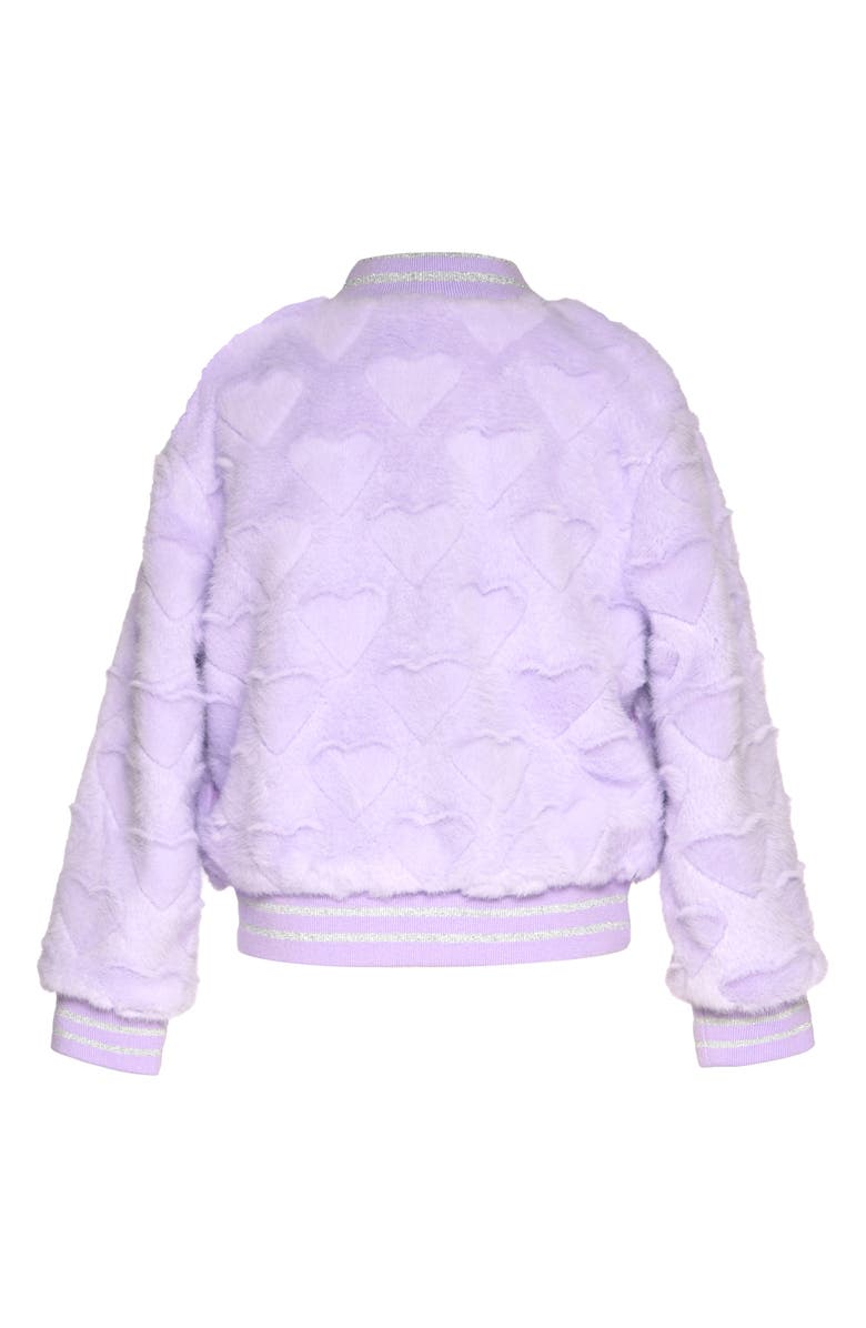 Truly Me Kids' Faux Fur Heart Bomber Jacket, Alternate, color, 