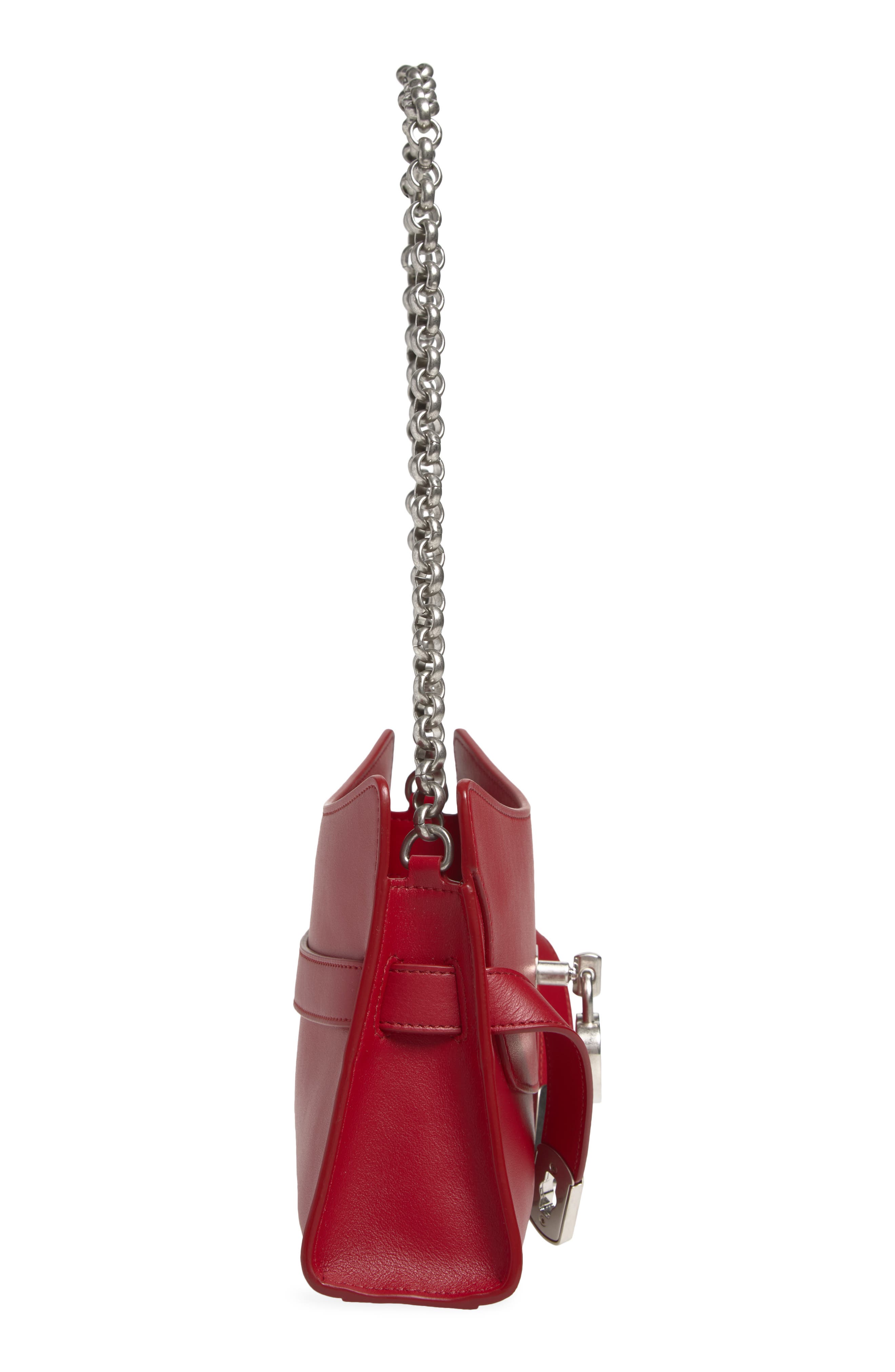 Mini Locke Leather Shoulder Bag, Alternate, color, POWDER