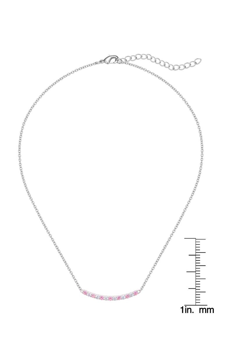 Lily Nily Kids' Cubic Zirconia Bar Pendant Necklace, Alternate, color, Pink