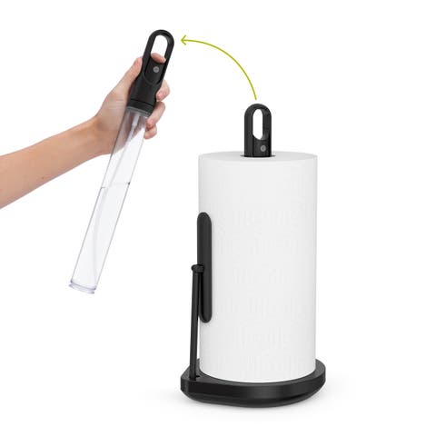 paper towel holder with spray
