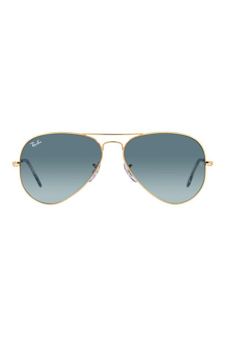 Small Original 55mm Aviator Sunglasses, Main, color, GOLD