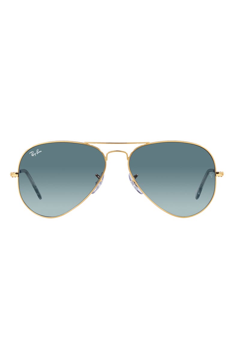 Ray-Ban Small Original 55mm Aviator Sunglasses, Main, color, Gold