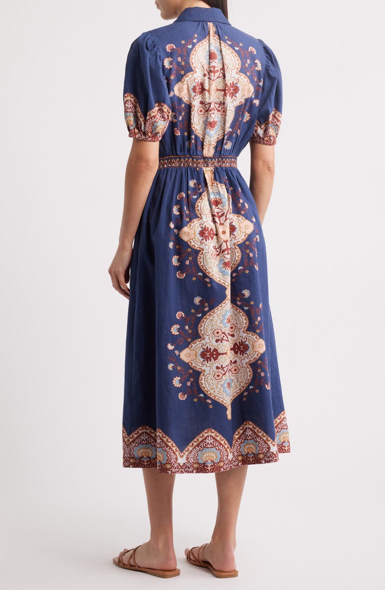 Cleobella Asha Cotton & Linen Midi Shirtdress, Alternate, color,