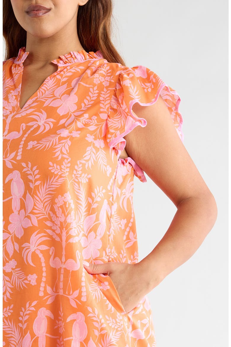 Davina Tropical Print Shift Minidress, Alternate, color, PINK-0RG-MUL