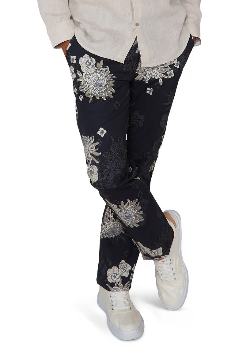 Charles Flat Front Chino Printed Pant, Alternate, color, Mumms Dream Black